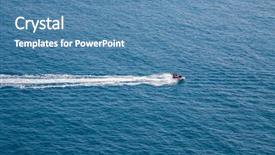  Presentation with jet - Audience pleasing presentation design consisting of couple driving a jet-ski backdrop and a teal colored foreground
