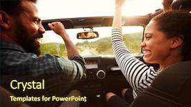  Presentation with air racing - Audience pleasing PPT theme consisting of couple driving in their car backdrop and a wine colored foreground