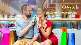  Presentation with ice break - Theme with couple eating ice cream background and a  colored foreground