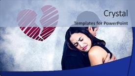  Presentation with sad - Amazing presentation design having couple embracing against red heart backdrop and a  colored foreground