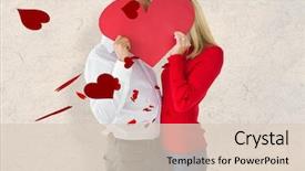  Presentation with parchment - Presentation theme enhanced with couple embracing and holding heart over faces against parchment background and a lemonade colored foreground