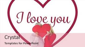  Presentation with faces - Audience pleasing PPT layouts consisting of couple embracing and holding heart over faces against valentines love hearts backdrop and a coral colored foreground