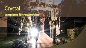  Presentation with illuminated - Cool new slides with couple embracing in illuminated gazebo backdrop and a  colored foreground