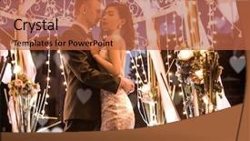  Presentation with illuminated - Beautiful theme featuring couple embracing in illuminated gazebo backdrop and a  colored foreground