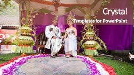  Presentation with scene - Amazing PPT layouts having couple enacting wedding scene backdrop and a coral colored foreground