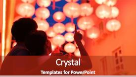  Presentation with lantern chinese - Presentation enhanced with couple enjoy the red chinese background and a crimson colored foreground