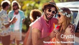  Presentation with lolly - Beautiful slides featuring couple enjoying and eating ice backdrop and a  colored foreground