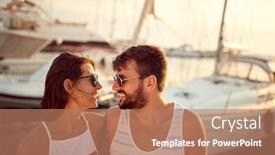  Presentation with dock - Presentation theme with couple-enjoying-by-the-sea background and a coral colored foreground