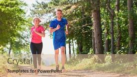  Presentation with healthy lifestyle - PPT theme with couple-enjoying-in-a-healthy background and a coral colored foreground