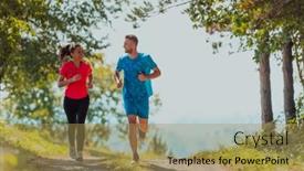  Presentation with healthy lifestyle - PPT theme consisting of couple-enjoying-in-a-healthy background and a  colored foreground