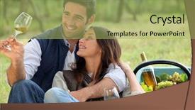  Presentation with picnic - Cool new slides with couple enjoying picnic backdrop and a mint green colored foreground