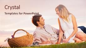  Presentation with romantic birthday couple celebrate - Audience pleasing PPT theme consisting of golf player taking a shot backdrop and a white colored foreground