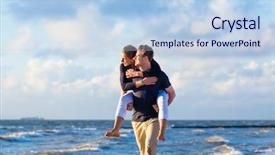  Presentation with romantic beach - Amazing theme having couple enjoying romantic sunset at german north sea beach backdrop and a light blue colored foreground