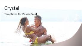  Presentation with honeymoon - Colorful PPT theme enhanced with couple enjoying themselves during honeymoon backdrop and a white colored foreground