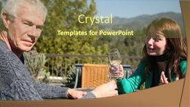  Presentation with napa - Presentation theme featuring couple enjoys a day of wine tasting in napa valley california background and a tawny brown colored foreground