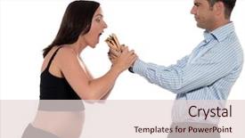  Presentation with eat - Beautiful PPT layouts featuring couple expecting baby hungry woman eat hamburger isolated studio on white background backdrop and a lemonade colored foreground