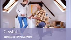  Presentation with new baby - Theme enhanced with couple-expecting-baby-putting-together background and a light blue colored foreground