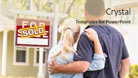  Presentation with for real estate - Slide set with couple facing front of sold background and a soft green colored foreground