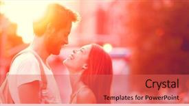  Presentation with couple - Audience pleasing PPT theme consisting of couple falling in love dating backdrop and a red colored foreground