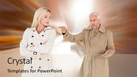  Presentation with new york - Presentation consisting of couple fighting in trench coat background and a lemonade colored foreground