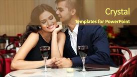  Presentation with catholic couple silhouette of young - Colorful PPT theme enhanced with couple flirting at the restaurant backdrop and a tawny brown colored foreground