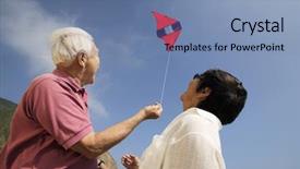  Presentation with kite - PPT layouts enhanced with couple flying kite together background and a seafoam green colored foreground