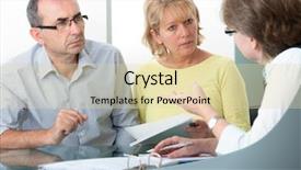  Presentation with financial - Slides having couple getting financial advice background and a lemonade colored foreground