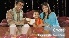  Presentation with festival diwali - Theme consisting of couple giving gifts to their background and a  colored foreground
