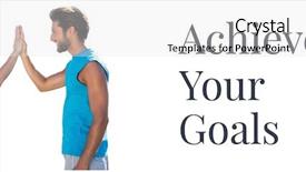  Presentation with achieve - Presentation theme enhanced with couple giving high five background and a white colored foreground