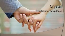  Presentation with joint venture hand together - PPT layouts featuring couple hands held together closeup background and a mint green colored foreground