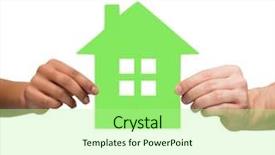  Presentation with green real estate - Presentation design enhanced with couple hands holding green house background and a mint green colored foreground