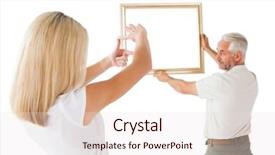  Presentation with frame - Audience pleasing presentation theme consisting of couple hanging a frame together backdrop and a lemonade colored foreground