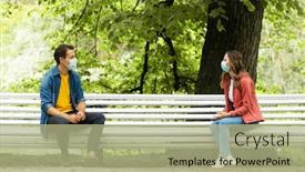  Presentation with social distancing - Cool new presentation theme with couple-have-date-during backdrop and a mint green colored foreground