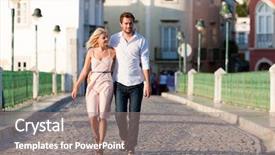 Presentation with summer - Presentation theme featuring couple having a city break background and a gray colored foreground