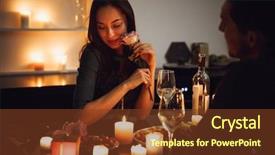 Presentation with candlelight dinner - Beautiful slide set featuring couple having a romantic candlelight backdrop and a tawny brown colored foreground