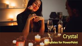  Presentation with candlelight dinner - Presentation design with couple having a romantic candlelight background and a tawny brown colored foreground