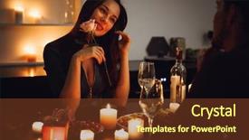  Presentation with candlelight dinner - PPT theme having couple having a romantic candlelight background and a tawny brown colored foreground