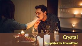  Presentation with candlelight dinner - Audience pleasing slides consisting of couple having a romantic candlelight backdrop and a tawny brown colored foreground