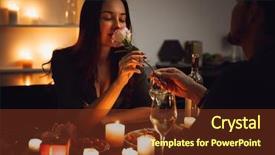  Presentation with candlelight dinner - Theme featuring couple having a romantic candlelight background and a tawny brown colored foreground
