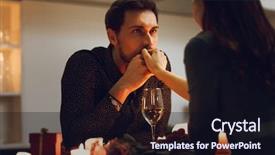  Presentation with candlelight dinner - Slides enhanced with couple having a romantic candlelight background and a wine colored foreground