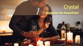  Presentation with candlelight dinner - Slide deck featuring couple having a romantic candlelight background and a tawny brown colored foreground