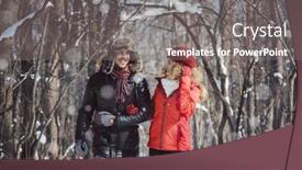  Presentation with snow day - PPT theme with couple-having-a-winter-walk background and a gray colored foreground