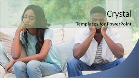  Presentation with living room - Cool new PPT theme with couple having argument backdrop and a mint green colored foreground