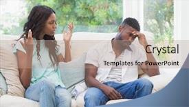  Presentation with living room - Presentation consisting of couple having argument background and a coral colored foreground