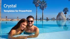  Presentation with infinity - Amazing slide deck having couple having bath in infinity backdrop and a teal colored foreground