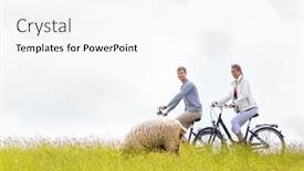  Presentation with tour - Colorful PPT layouts enhanced with couple-having-bicycle-tour backdrop and a white colored foreground