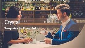  Presentation with desert - Beautiful PPT theme featuring couple having desert and coffee backdrop and a coral colored foreground