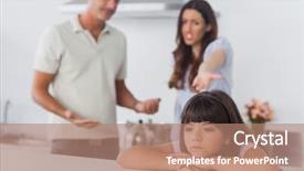  Presentation with dispute - Theme having child dysfunctional families - couple having dispute in front background and a coral colored foreground
