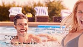  Presentation with black couple having fun - Slides having couple-having-fun-on-summer background and a coral colored foreground