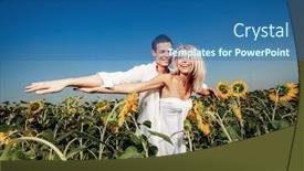  Presentation with sunflowers - Slide deck consisting of couple-having-fun background and a ocean colored foreground